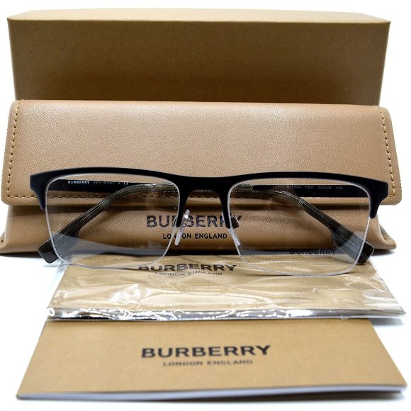 NEW BURBERRY BE1344 1007 BRUNEL MATTE BLACK AUTHENTIC EYEGLASSES FRAME RX 55-18